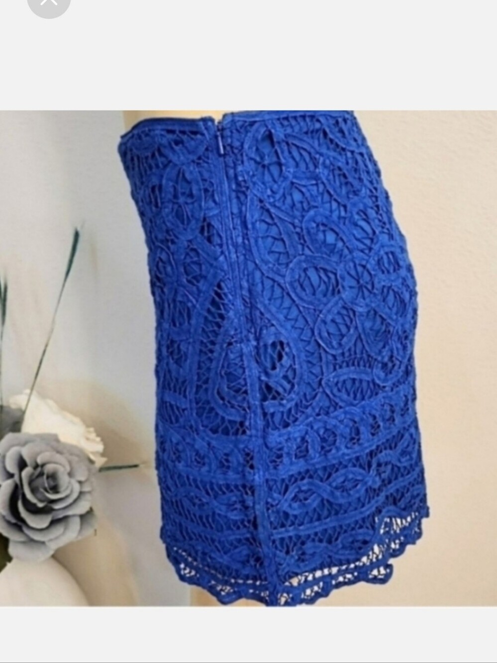 Lilly Pulitzer Royal Blue Crochet Lace Pencil Skirt